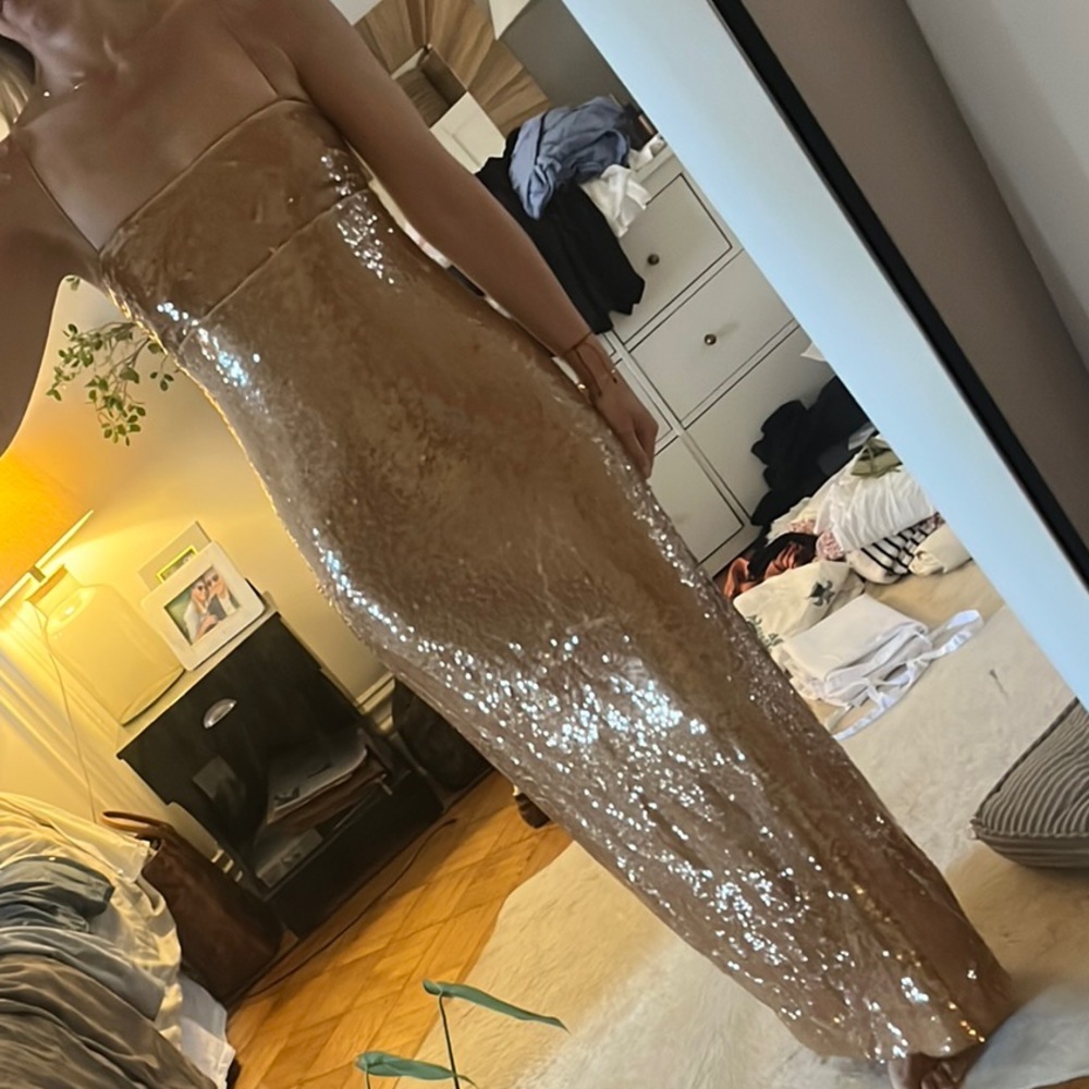 MaxMara Gold Sequin Maxi Dress